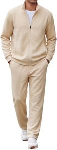 COOFANDY Men's Jogging Suit 2 Pcs Outdoor Golf Zip Up Relaxed Fit Knit Set
