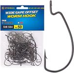 Offset-Worm-Hooks-for-Bass-Fishing-Rubber-Worms-Ewg-Wide-Gap-Bass-Hooks Freshwater Texas Rig Soft Plastics Worms Bait Fishing Hook Black Red Colored 1/0 2/0 3/0 4/0