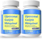 Liposomal CoQ10 600 mg Softgel Ubiquinol,Highest Absorption,CoenzymeQ10 Ubiquinol with Vitamin E,Omega 3 6 9 & Mixed Tocopherols,Co Q10 Supplement for Powerful-Antioxidant,Heart Health,120 Softgels