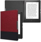 kwmobile Case Compatible with Kobo Aura H2O Edition 1 - PU Leather and Canvas e-Reader Cover - Dark Red/Black