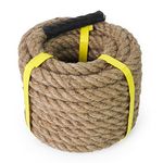 Aoneky Jute Rope - 20/25/30/40mm Heavy Duty Twisted Natural Hemp Rope for Garden, Tug of war, Nautical, Cat Scratching Post, Chandelier, Climbing Hammock and DIY Art Ideas for Decorate (16mm /15m)