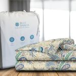 Blue Dahlia 254TC Printed Cotton Fitted Bedsheet(Queen Size, paisleyBohemian Tiffany Blue) Bed Sheet for Double Bed,12"Deep Pocket-1Elastic Fitted Sheet+2 Pillow Covers, Bedding Set Oeko-TEX Certified