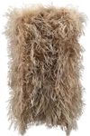 LVCOMEFF Women Ostrich Feather Off Shoulder Tube Dress 2023 for Party Wedding Mini Strapless Dress for Cocktail Birthday Camel