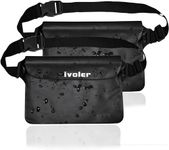 ivoler Waterproof Pouch Bag, 2 Pack Universal Waterproof Case Dry Bag for Beach,Swim,Boating,Kayaking,Hiking,Protects iPhone Phone, Camera, Cash, Document from Water, Sand, Snow.(Black+Black)