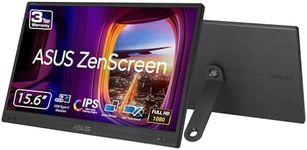 ASUS ZenScreen 16” (15.6 inch viewable) Portable USB Monitor (MB166CR) - Full HD, IPS, USB Type-C, Eye Care, Anti-Glare Surface, 360° Kickstand, Tripod Mountable, Protective Sleeve, 3 yr Warranty