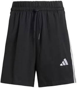 adidas Damen Essentials 3-Stripes Cotton Shorts, Black/White, L