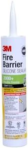 3M Fire Barrier Silicone Sealant 2000+, Gray Color, Elastomeric, Ready-To-Use, Single-Component, Neutral-Cure, 10.3 fl oz Cartridge