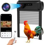 Automatic Chicken Coop Door with HD1080P Camera，Electric Auto Chicken Coop Door Opener with WiFi, Timer,Remote Control, APP, 5000mA Battery, Night Vision, Alarm Drive,Roll-up Gate