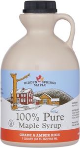 Hidden Springs Maple Amber Rich Quart 100% Pure Maple Syrup USA/CAN, BPA-free Jug