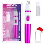 Ear and Nose Hair Trimmer for Women Nose Hair Clipper Professional Painless Noses Trimmer Ladies Eyebrow and Facial Hair Trimmer Battery-Operated, Waterproof Dual Edge Blades for Easy Cleansing
