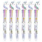 Tbestmax 6 Multicolor Unicorn Pen Retractable Gel Pen Ballpoint Shuttle Pens Liquid Ink Pens Set Pen Supplies Office Gifts 6-Color-In-1