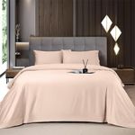 Mush 100% Bamboo Bedsheet for King Size Bed with 2 Pillow Covers | Luxuriously Soft, Breathable and Naturally Anti Microbial Thermoregulating Bed Sheet 400TC (Peach)