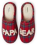 Dearfoams Men's Papa Bear Slipper, Tartan Plaid, X-Large