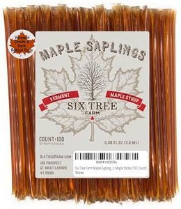 Six Tree Farm Maple Saplings, Pure State of Vermont Maple Syrup, Grade A Dark Robust, Maple Sticks (100 Count)