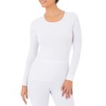 Fruit of the Loom Women's Micro Waffle Premium Thermal Underwear Tee Shirt, White, Large