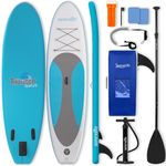 SereneLife 10'/10'6" Inflatable Stand Up Paddle Board with SUP Accessories, Inflatable SUP with Anti-Slip EVA Deck Pad, Wide Design Paddle Board for Adults and Youth