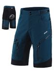 ARSUXEO Cycling Shorts Mens Loose Fit Mountain Bike Shorts Padded Water Ressistant 1903 001D Dark Blue Large