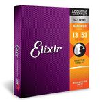 Elixir Strings 11182 Acoustic 80/20 Bronze Guitar Strings with NANOWEB Coating, HD Light Gauge