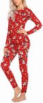 Ekouaer Christmas Pajamas Set Women Long Johns Sets Base Layer Lightweight Thermals 2 Pieces Set