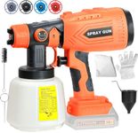 Vtuxcey Cordless Paint Sprayer for Black&Decker 20V Battery, Handheld Paint Gun with 3 Spray Patterns & 4 Nozzles, Ideal for DIY Projects, House Painting, Furniture & More