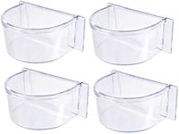 Lot of 4 Bird Cage Clear Plastic Seed Water Feeder Cups