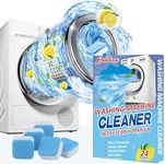 Washing Machine Cleaner, 24 Pack Deep Clean Washer Machine Tablets for HE Top Load & Front Loader Cleaner, Descaler Clean Inside Drum and Laundry Tub