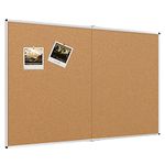 VIZ-PRO Large Cork Bulletin Board/Foldable Noticeboard, 72 X 48 Inches, Silver Aluminium Frame