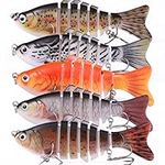 Sougayilang Fishing Lures, 7 Segment Multi Jointed Swimbait, Pike Lures, Sea Fishing Lures for Bass Trout Carp Mackerel, Fishing Lure Set Freshwater and Saltwater Fishing Tackle Baits