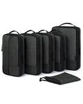 Compression Packing Cubes for Suitcase, 6 Set BAGSMART Travel Packing Cubes for Luggage, Compression Travel Cubes & Suitcase Organizer for Packing with Shoe Bag(Black)