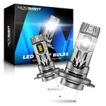 NOVSIGHT H7 LED Headlight Bulb for Car, 70W 16000LM H7 Headlight Bulb, 6500K White Light 12V H7 LED Bulb with Fan, 1:1 Size Plug and Play H7 Bulbs, IP68 Waterproof, Pack of 2