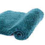 Walensee Bathroom Rug Non Slip Bath Mat for Bathroom (16 x 24, Teal) Water Absorbent Soft Microfiber Shaggy Bathroom Mat Machine Washable Bath Rug for Bathroom Thick Plush Rugs for Shower