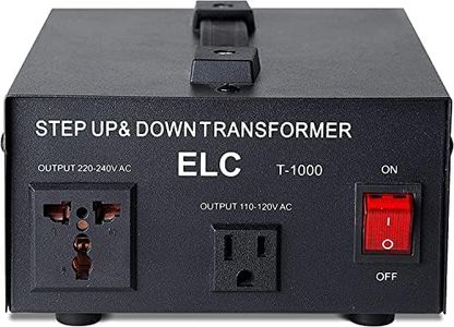 ELC T-1000+ 1000-Watt Voltage Converter Transformer - Step Up/Down - 110V/220V - Circuit Breaker Protection -Heavy Duty