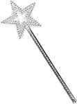 GIYOMI Star Wand, 13 Inches Silver Fairy Princess Angel Wand Sticks for Girls Costume Birthday Party Wedding Halloween Christmas Cosplay-Fairy Wand For children over 36 months of age