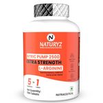 NATURYZ Nitric Pump 2500 Mg Extra Strength L-Arginine | L Citrulline | Caffeine | Boosts Stamina | Energy | Increases Blood Flow | Improves Performance | Ideal Pre-workout Supplement - 50 Tablets