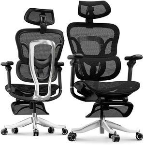 FLEXISPOT ErgoX Max Ergonomic Office Chair with footrest Black - Aluminum Alloy Frame & Base, 661 lb Capacity, 5D Armrests, 4D Adaptive Lumbar & 4D Headrest 1