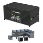 BEEWAY Garden Furniture Cover With Air Vent, Waterproof Patio Rattan Sofa Table Chair Set Cover - 420D Oxford Fabric, Windproof - 242x182x102cm