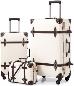 urecity Vintage Luggage Sets of 3 Piece - Hardside Lightweight Spinner Suitcases - Retro Travel Set includes Under Seat Train Case, 26"+20"+12"