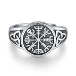 CHENGHONG Viking Compass Rings for Men 925 Sterling Silver Adjustable Compass Ring Rune Amulet Compass Jewellery Gifts for Women…