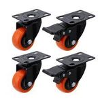 PACIFIC MOVERS Castor 2 Wheels with Lock & 2 Wheels Without Lock 185kg Load Capacity - 1.5 inch (1 Set of 4 pcs - Black)