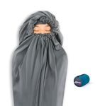 Litume Thermolite All Season Sleeping Bag Liner Add Up to 12°C / 22°F, Mummy Sleeping Sack Backpacking, Camping, Traveling, Lightweight Sleeping Insert Sleep Sack with Drawstring Hood