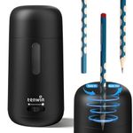 tenwin Fully Automatic Electric Pencil Sharpener, Quickly Sharpens 7-8mm Pencils and Colored Pencils, Rechargeable & Portable, Ideal for Home, School, or Office (Black)