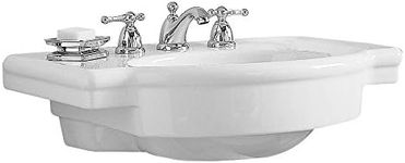 American Standard 0282.008.020 Retrospect Pedestal Console Sink Top with 8-Inch Faucet Spacing, White