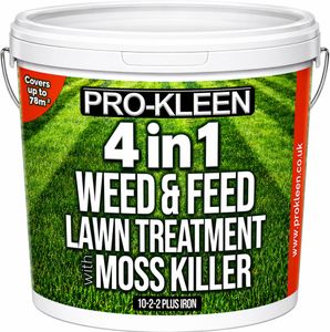 Pro-Kleen 4-in-1 Lawn Treatment, Weed & Moss Killer, Fertiliser, 2.5kg