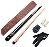 LGB Combo American Pool Cue Metal Joint 12Mm,Black Cue Cover,Glove,Chalk Holder N 2 Tips