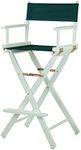 Casual Home Director's Chair,White Frame/Hunter Green Canvas,30" - Bar Height