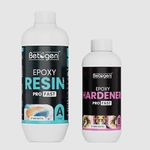 Betogen Epoxy Resin 2 : 1 - Ratio Resin and Hardener 1.5kg set - Crystel Clear Resin - 1kg and Hardener 500gm, Art and Craft, DIY, Begginers Resin Art kit (Resin : Hardener - 1kg : 500gm)