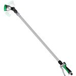 RESTMO Telescopic Spray Lance, 95-155cm Long Watering Lance | 180° Adjustable Ratcheting Head | 7 Spray Patterns Extension Hose Wand, Perfect Garden Sprayer Gun to Water Hanging Baskets, Shrubs, Green