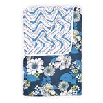 Divine Casa Microfiber 120 GSM Single Bed Throws for Sofa and Couch AC Blanket Reversible Dohar Summer, 210 x 140 cm | Celestial Blue