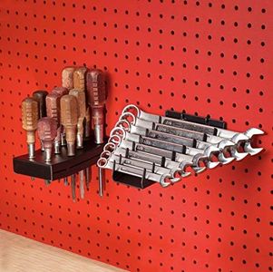 Pegboard Screwdriver and Wrench Holder Set Pegboard Accessories, Organize Wrenches and Screwdrivers on Pegboard. Heavy Duty Black Pegboard Accessories for Hanging Tools, Pegboard Organizing