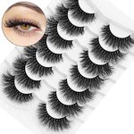 DYSILK Lashes Cat Eye Eyelashes - Mink Lashes Fluffy 7 Pairs 8D Faux Lashes Wispy Natural Look False Eyelashes Long Lashes Pack Soft Reusable |Cat Eye 16mm